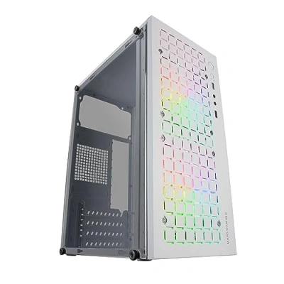 Bild av Mars Gaming MC CORE, ultrakompakt Micro ATX PC fodral, metallnät frontdesign, 2 x 120 mm FRGB fläktar, helsidofönster, spelfodral, Mini ITX USB 3.0, vit