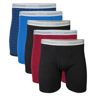 Bild av Gildan herr boxershorts med normal ben, multipack (förpackning 5), Blandad blå/grå (5 pack), XXL
