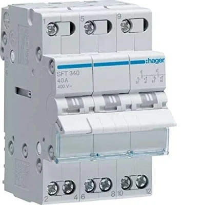 Bild av Hager SFT340 switch modulär 3 polig 40 A COMUN ovan i 0 ii