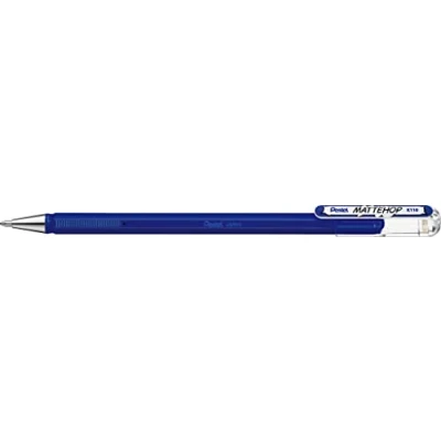Bild av Pentel K110 VCX Mattehop gelbläckrulle med hög täckning i matt finish, modell lock, 1 st, blå