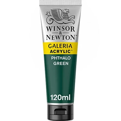 Bild av Winsor &amp; Newton 2131522 Galeria akrylfärg, hög pigmentering, ljusäkta, krispig konsistens, 120 ml rör ftalogrön
