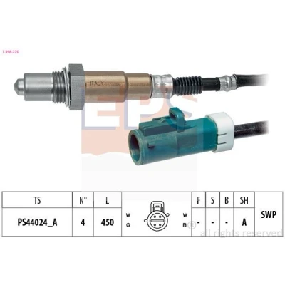 Bild av EPS 1.998.270 Sonde lambda Made in Italy OE Equivalent chauffé, planaire, Filetage prégraissé FORD: Focus 3, C Max 2, 2