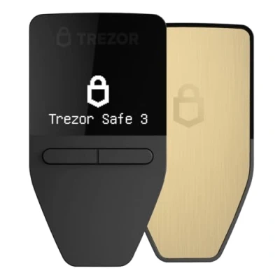Bild av Trezor Safe 3 Passphrase och Secure Element Skyddad Crypto Hårdvara Plånbok, Sol guld, Minimalistisk