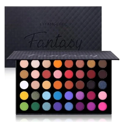 Bild av Highly Pigmented Eye Makeup Palette, Matte Shimmer Metallic Eyeshadow Pallet Long Lasting Blendable Natural Colors Make Up Shadows Cosmetics Gift Kit