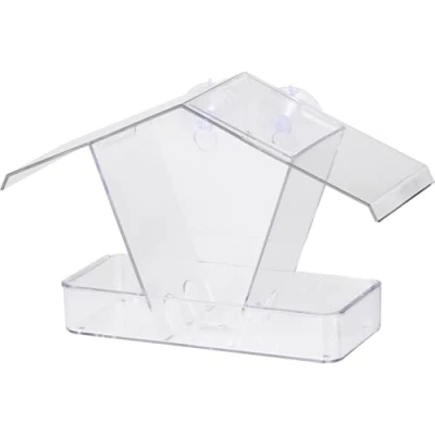 Bild av dobar 11503 fönster fågelmatare foderstation av plast foderdispenser för vilda fåglar med sugkoppar foderpelare foderhus foderbricka 24 x 9,6 15 cm transparent