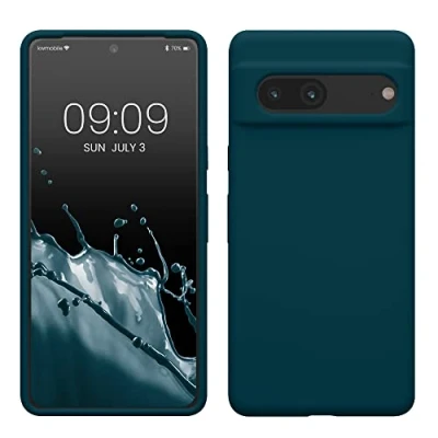 Bild av kwmobile fodral kompatibelt med Google Pixel 7 TPU silikon telefonskydd mjuk finish blågrön matt