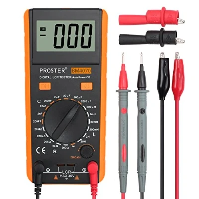 Bild av Proster LCR mätare digital kapacitans induktans motstånd testare med batteri krokodilklämma väska mätmätare