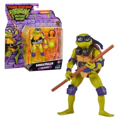Bild av Ninja sköldpaddor, 12 cm ledad figur, med vapen, Donatello, leksak för barn från 4 år, Giochi Preziosi TU8056