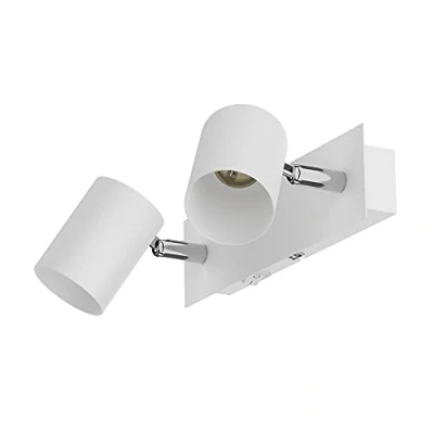 Bild av ledscom.de Vägglampa WAIKA, 2 flammig, strömbrytare, vit matt, vinklad, 2x GU10 max. 60W, vägglampa, väggspotlight, läslampa, sänglampa, nattlampa, läslampa