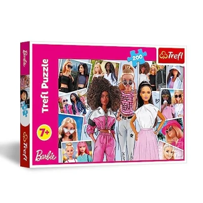 Bild av Trefl Barbie, I Barbies värld Pussel 200 bitar Färgglatt läggspel med världens mest populära docka, Barbie och hennes vänner, Kreativ underhållning, Lek för barn från 7 år