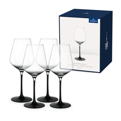 Bild av Villeroy &amp; Boch Manufacture Rock, Vitvinsglas set, 4 delar, 380 ml, kristallglas, klar/svart