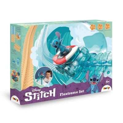 Bild av Smoby Stitch FleXtreme 4 meter bilkrets 184 flexibla och modulära spår + 1 lyseffekter fordon batterier ingår 7600180927