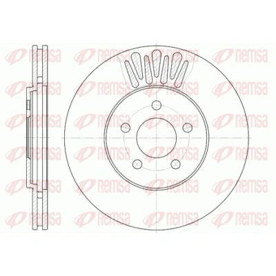 Bild av REMSA 61361.10 Disque de frein Essieu avant 282,3, 282,3 22,8 5 ventilé CHRYSLER: Sebring II Cabriolet, Berline