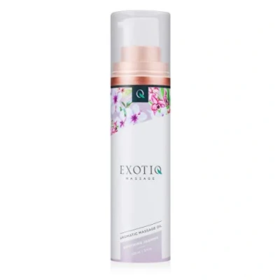 Bild av Exotiq aromatisk massageolja lugnande jasmin (100 ml) idealisk för erotisk massage stimulerande effekt; jasmindoft, afrodisiakum, praktisk doseringspump