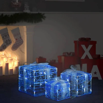 Bild av VidaXl Juldekoration Julklappar Akryl Kallvit 3 St