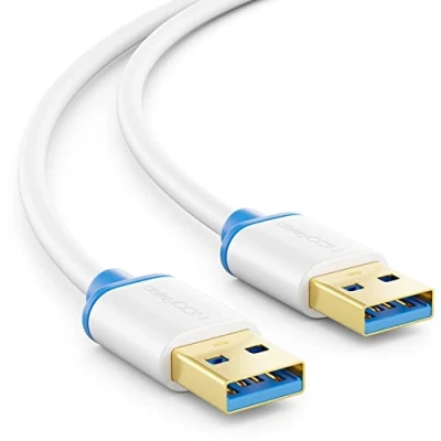 Bild av deleyCON 2m USB 3.0 Super Speed Kabel A Kontakt till Överföringshastigheter upp 5 Gbit/s Vit/Blå