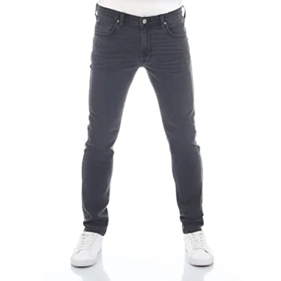 Bild av Lee Herrjeans Luke Slim Fit byxor Tapered män jeansbyxor bomull denim stretch blå svart grå w30 w31 w32 w33 w34 w36 w38, Mörkgrå (Lss2pcqj3), 32W / 34L
