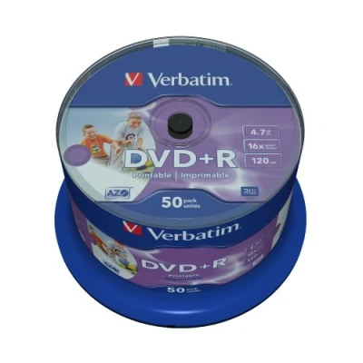 Bild av Verbatim 43512 4,7 GB 16 x Bred Bläckstråle Utskrivbar DVD+R, 50 Stycken