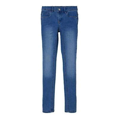 Bild av NAME IT Flickor Nkfpolly Dnmatasis Pant Noos byxor, Mellanblå denim, 164 cm