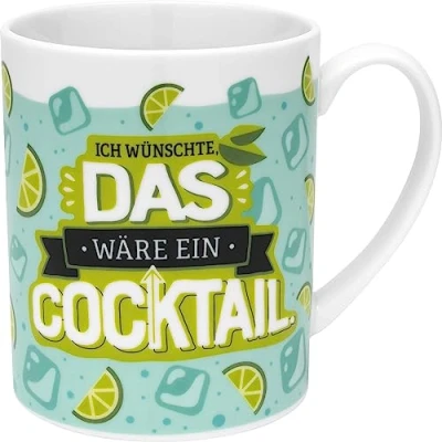 Bild av GRUSS &amp; CO XL kopp motiv cocktail rolig kopp, porslin, stor 60 cl, blå Kvinnlig gåva, festgåva 48816
