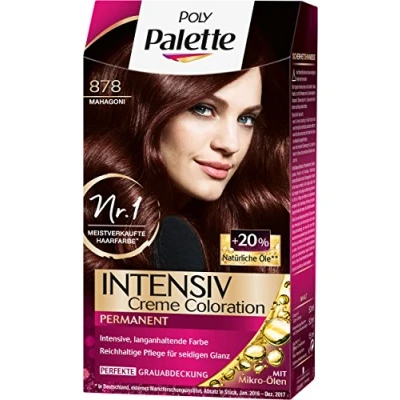 Bild av Poly Palette Intensiv Cream Coloration, 878 mahogny nivå 3, 3 pack (3 x 115 ml)