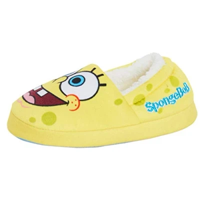 Bild av SPONGEBOB FYRKANTIGA Tofflor Pojkar Flickor Mules Fleece Fodrade Varma Slip On Husskor, gUL, 31 EU