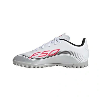 Bild av adidas Performance F50 Messi CLUB Fotbollsskor universaldobbar för barn, Storlek: 30, White/lucid red/silver coloured Konstmaterial