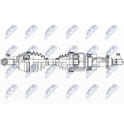 Bild av NTY NPW BM 158 Arbre de transmission Essieu avant droit 919 MINI: 3/5 portes, Clubman, Cabriolet