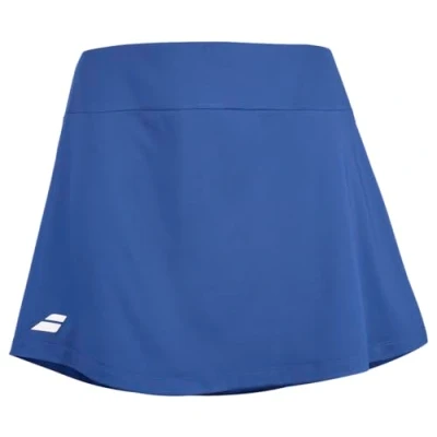 Bild av Babolat, Tenniskjol, modell Play, elastisk midja, andningsbart material, integrerad shorts, perfekt för träning och tävling, Mörkblå, 12 14 ans