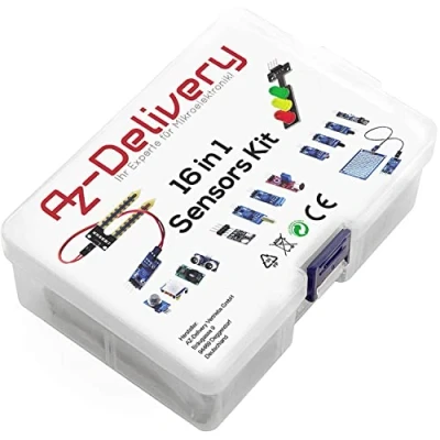 Bild av AZDelivery 16 i 1 kit Tillbehörssats med Sensorer och Moduler kompatibel Arduino Raspberry Pi inklusive en E Book!