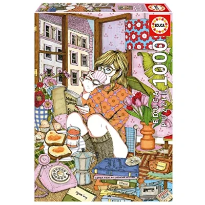 Bild av Educa Pussel med 1 000 bitar för vuxna A Time for Self, A. Jarén. Mått: 48 x 68 cm. Inkluderar Fix Puzzle Tail att hänga upp det när monteringen är klar. +14 år (19557)