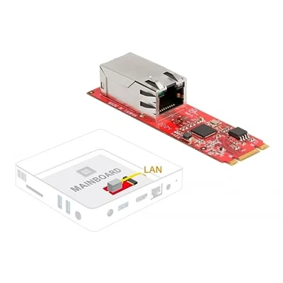 Bild av Delock 62985 gränssnittomvandlare [1 x Gigabit LAN (1/2,5 Gbit/s) 1 M.2 Key B kontakt, nyckel