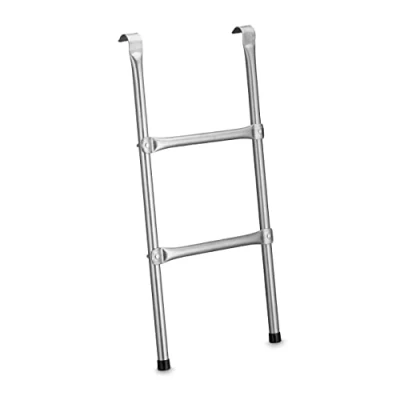 Bild av Relaxdays Studsmatta, stege, 76 cm, för upphängning, 2 steg, entréstege, trädgårdsstudsmatta, universell, stål, silver