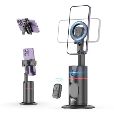 Bild av Magnetiskt stativ med automatisk ansiktsspårning, 360 roterande smart telefonhållare, ingen app krävs Face Body Selfie Stick Gimbal Stabiliser Mobile Phone Holder för videoinspelning, vlog, livestrea