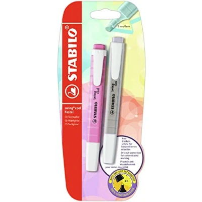 Bild av Stabilo swing cool pastel 2 pack sidengrå, fräsch fuchsia