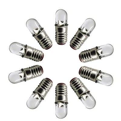 Bild av Ruiandsion E5 LED lampa 6 V vit E5.5 skruvbas uppgradering för modle tåglampor (paket med 10)