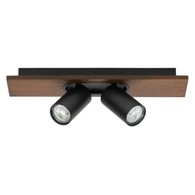 Bild av LEDVANCE LED takspot Mercury GU10, 2 ljus, trä/svart