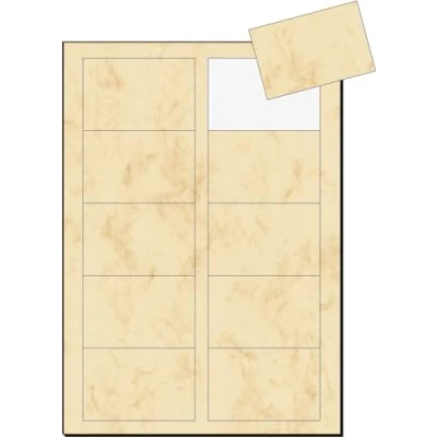 Bild av SIGEL DP744 visitkort marmorerad beige, 100 stycken = 10 blad, slätt snitt rundum, 85 x 55 mm även i grått