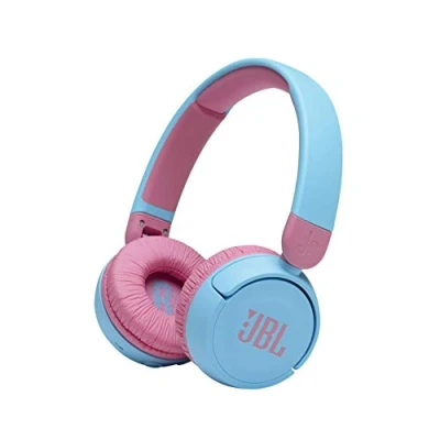 Bild av JBL Jr310BT trådlösa on ear hörlurar för barn Bluetooth med mikrofon, säkert ljud under 85 dB volym, 30H batteri, vikbar, komfort, enkel, mjuk, coola färger (blå)
