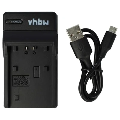 Bild av vhbw USB batteriladdare kompatibel med Sony Handycam DCR HC37, HC37E, HC39, HC39E, HC3E, HC40, HC40E digitalkamera, videokamera