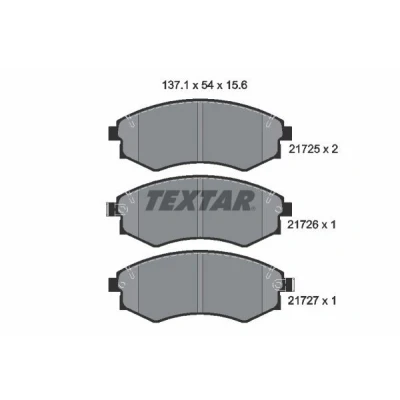 Bild av TEXTAR 2172502 Jeu de plaquettes frein avec indicateur d&#039;usure SSANGYONG: Rexton / 2, Musso SUV
