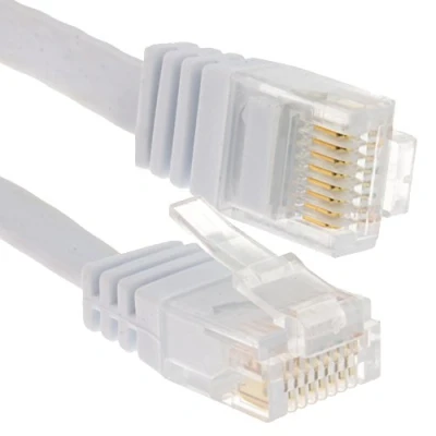 Bild av kenable FLAT CAT6 Ethernet LAN patchkabel låg profil GIGABIT RJ45 2 m vit [2 meter]
