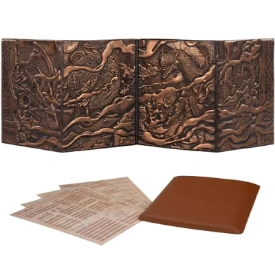 Bild av DND DM Screen/Skärm 5e D&amp;D Dungeon Master 3D Konstläder med Anpassningsbar Info Dungeons and Dragons GM/Game Tillbehör, Gåva för Män och Kvinnor. Dölj Dina Tärningsslag, Kartor &amp; Böcker