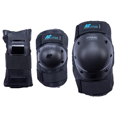 Bild av K2 Damer Cykling Skyddset, Prime Pad Set W, Svart/Blå, S (Knä: A:33 37cm B:30 33cm / Armbåge: A:21 24cm B:20 23cm Handled: A:18 20cm B:15 17cm)