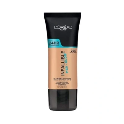 Bild av L&#039;Oreal Paris Makeup Infallible Up to 24HR Pro Glow Foundation, 205 Natural Beige, 30 ml