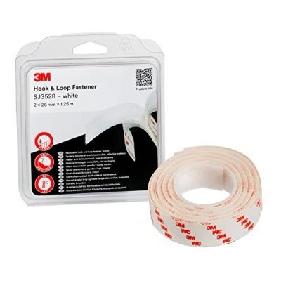 Bild av 3M Dual Lock Återförslutningsbart kardborrband, 2 x 25 mm 1,25 m, Vit