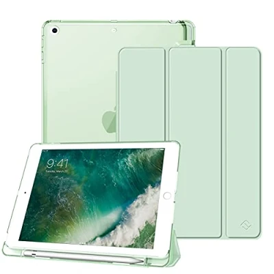 Bild av FINTIE fodral kompatibelt med iPad 9,7&quot; 6th Gen 2018/5th 2017 [pennförvaring] tunt och lätt transparent matt automatisk sömn/skärmaktiveringsfunktion, ljusgrön