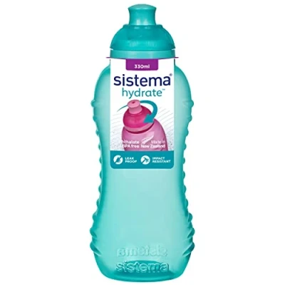 Bild av Sistema Twist n Sip Squeeze vattenflaska för barn Läckagesäker 330 ml BPA fri Blandade färger