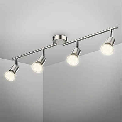 Bild av B.K.Licht I 4 brännare LED taklampa x 2,9 W glödlampa GU10 260 lm roterbar IP20 3 000 K varmvit matt nickel