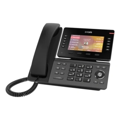 Bild av Snom D865, IP telefon, SIP bordstelefon med 5 tums IPS färgskärm à 1 280 x 720 pixlar, 12 identiteter, 10 programmerbara funktionstangenter, WiFi NFC, Bluetooth, svart, 00004536